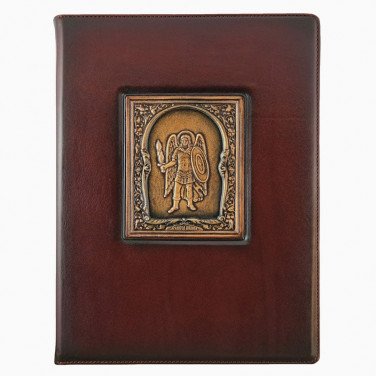 Папка адресная кожа Архангел Михаил brown leather