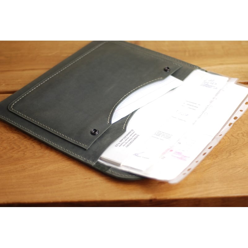 Кожаная папка А4 Folder black leather