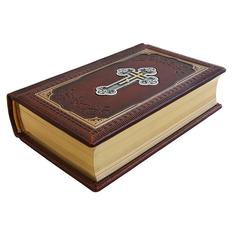 Книга в кожаном переплете Украинский Молитвослов brown leather