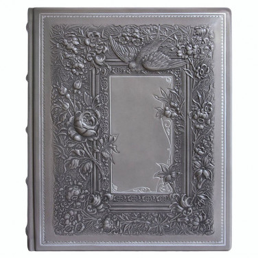 Фотоальбом в кожаной обложке Весна gray leather