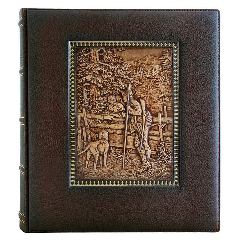 Кожаный фотоальбом Охота на Лис brown leather