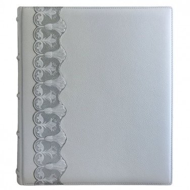 Фотоальбом в кожаной обложке Серебряная Арабеска gray leather