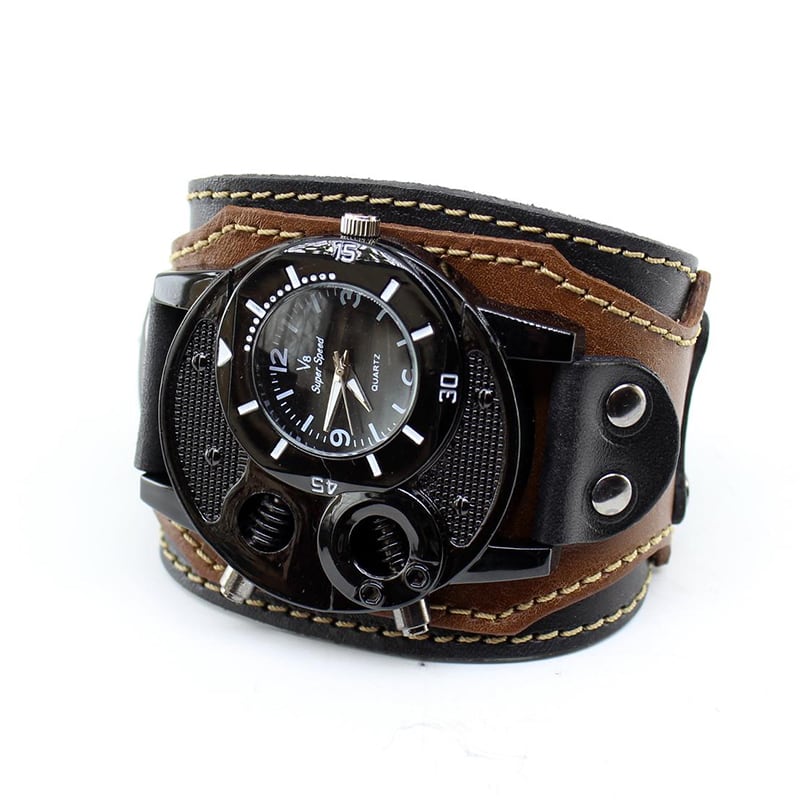 Годинники чоловічі з шкіряним ремінцем Steampunk