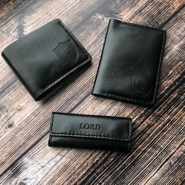 Подарочный набор кожаных аксессуаров для мужчин Trend Style Black Leather