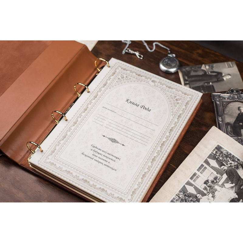 Родовая книга Семейная Летопись brown leather