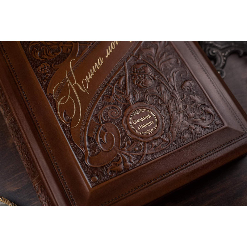 Сімейний літопис Книга Мого Роду Brown leather
