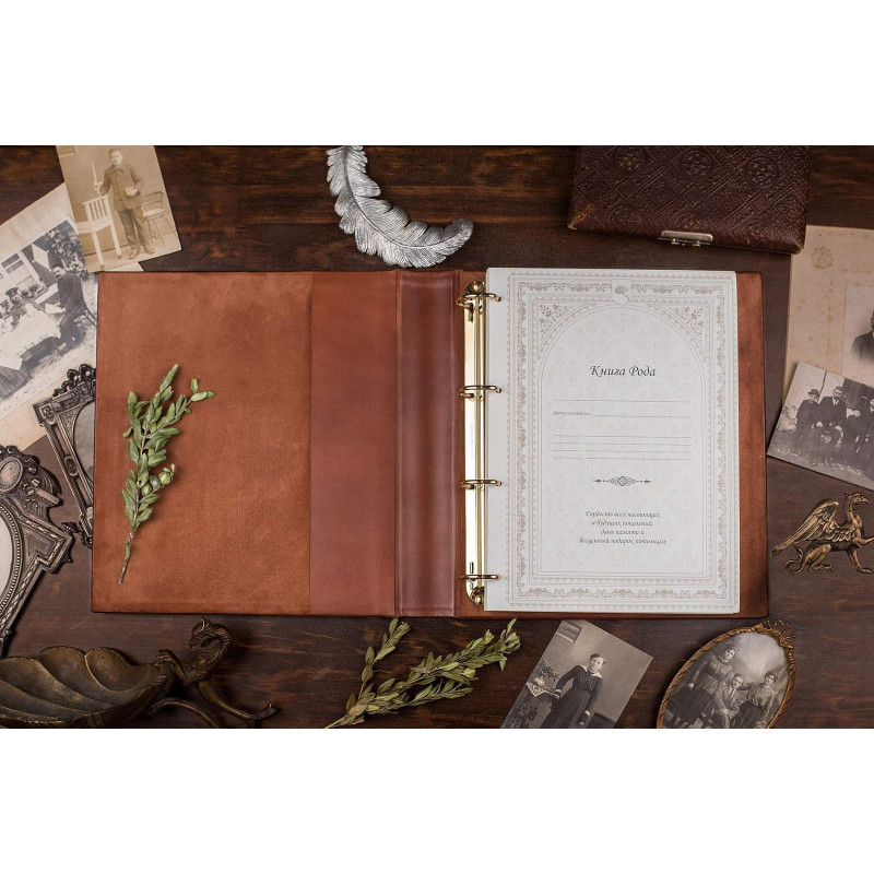 Родословная книга Манускрипт brown leather